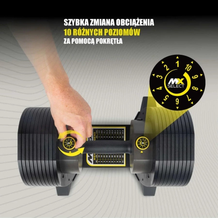 Hantle regulowane MX SELECT MX55 Dumbbell 4,5 - 24,9 KG + STOJAK