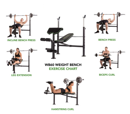 ŁAWKA DO ĆWICZEŃ ZE STOJAKIEM TUNTURI WB60