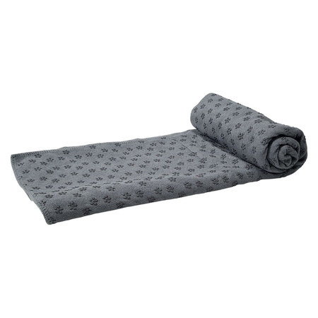 RĘCZNIK DO JOGI ANTYPOŚLIZGOWY Z TORBĄ - TUNTURI YOGA TOWEL GREY WITH CARRY BAG