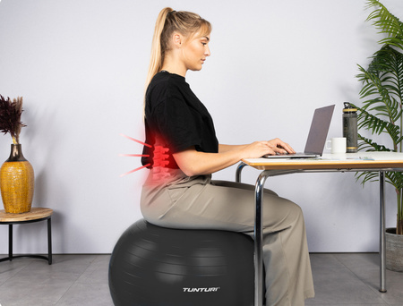 PIŁKA GIMNASTYCZNA TUNTURI 65CM BLACK