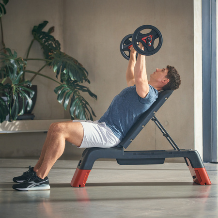 ŁAWKA TRENINGOWA I STEP 2W1 REEBOK DECK - CZERWONY